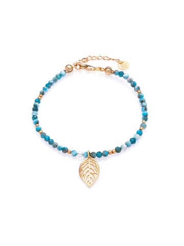 Ania Kruk Pozłacana bransoletka z apatytami i zawieszką