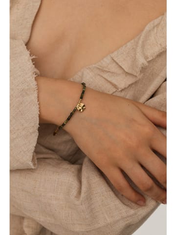 Ania Kruk Pozłacana bransoletka z diopsydami