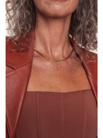 Ania Kruk Pozłacany naszyjnik z zawieszką i cyrkonią - (D)41 cm