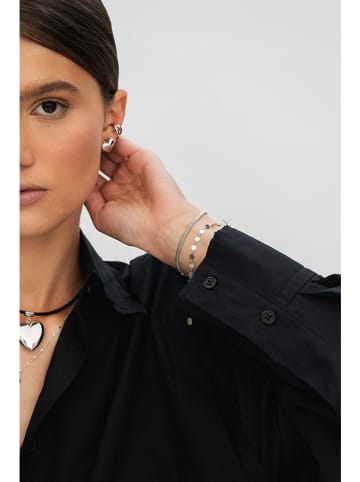 Ania Kruk Srebrna bransoletka z elementami ozdobnymi - dł. 16 cm