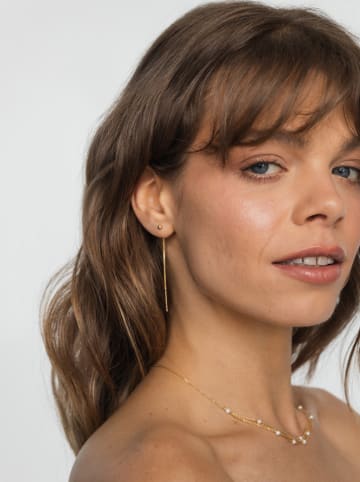 Ania Kruk Pozłacany naszyjnik z perłami - dł. 41 cm