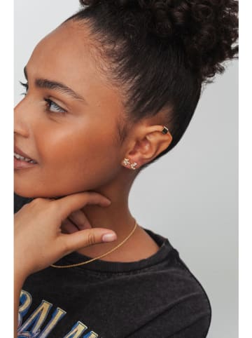 Ania Kruk Pozłacane kolczyki-wkrętki z cyrkoniami