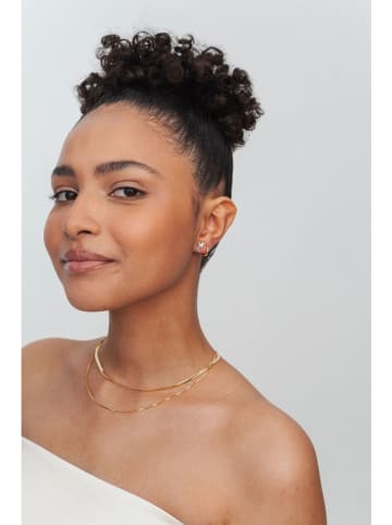 Ania Kruk Złote kolczyki-wkrętki z cyrkoniami