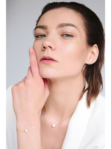 Ania Kruk Złote kolczyki-wkrętki z perłami