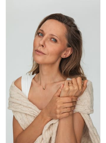 Ania Kruk Złote kolczyki-wkrętki z cyrkoniami