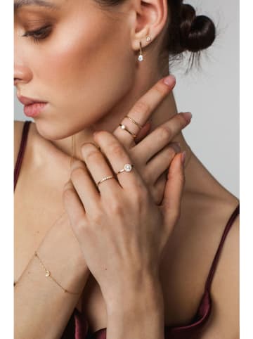 Ania Kruk Złote kolczyki-wkrętki z cyrkoniami