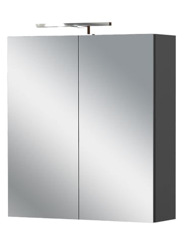 Germania LED-Spiegelschrank ''1395'' in Anthrazit - (B)60 x (H)71 x (T)23 cm