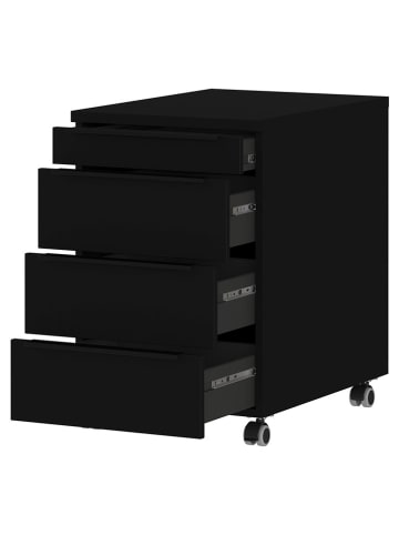 Germania Rollcontainer "Mailand" in Schwarz - (B)42 x (H)62 x (T)60 cm