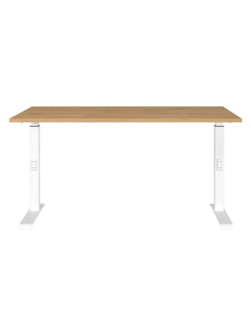 Germania Schreibtisch ''Mailand'' in Hellbraun/ Weiß - (B)140 x (H)91 x (T)80 cm