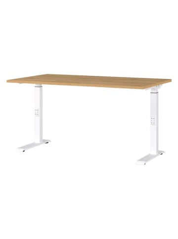 Germania Schreibtisch ''Mailand'' in Hellbraun/ Weiß - (B)140 x (H)91 x (T)80 cm
