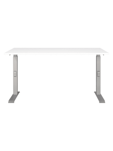 Germania Schreibtisch ''Mailand'' in Weiß/ Silber - (B)140 x (H)91 x (T)80 cm