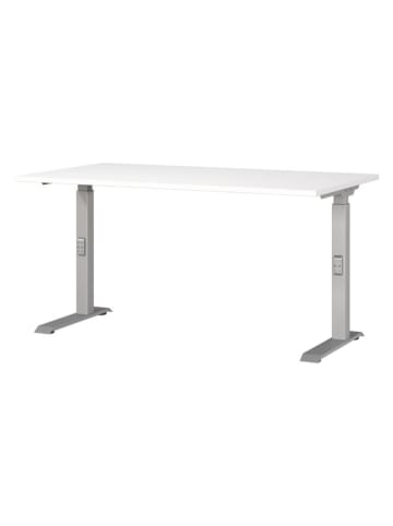 Germania Schreibtisch ''Mailand'' in Weiß/ Silber - (B)140 x (H)91 x (T)80 cm