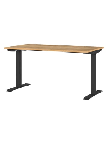 Germania Elektrisch bureau "Mailand" lichtbruin/zwart - (B)140 x (H)120 x (D)80 cm