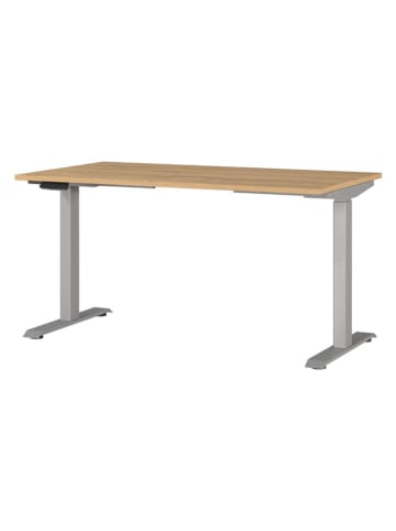 Germania Elektrisch bureau "Mail." lichtbruin/zilverkleurig - (B)140 x (H)120 x (D)80 cm