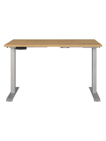 Germania Elektr. Schreibtisch ''Mail.'' in Hellbraun/ Silber - (B)120 x (H)120 x (T)80 cm