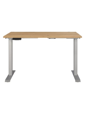 Germania Elektr. Schreibtisch ''Mail.'' in Hellbraun/ Silber - (B)120 x (H)120 x (T)80 cm