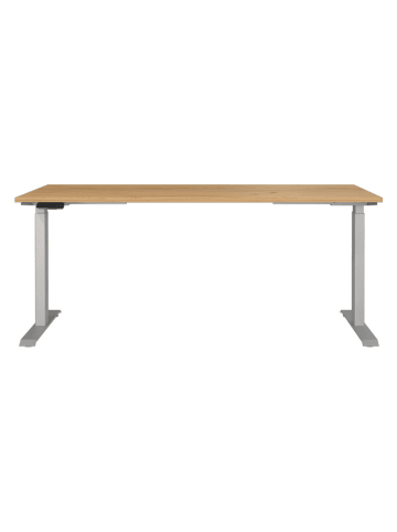 Germania Elektr. Schreibtisch ''Mail.'' in Hellbraun/ Silber - (B)180 x (H)120 x (T)80 cm