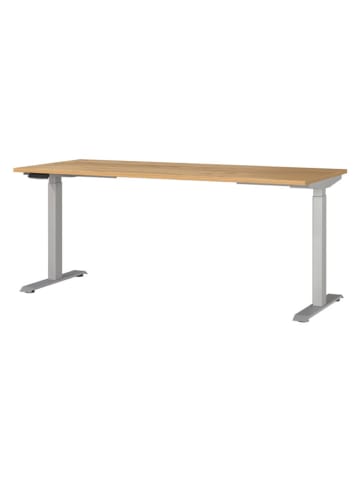 Germania Elektr. Schreibtisch ''Mail.'' in Hellbraun/ Silber - (B)180 x (H)120 x (T)80 cm