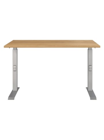 Germania Schreibtisch ''Mailand'' in Hellbraun/ Silber - (B)120 x (H)91 x (T)80 cm