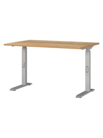 Germania Bureau "Mailand" lichtbruin/zilverkleurig - (B)120 x (H)91 x (D)80 cm