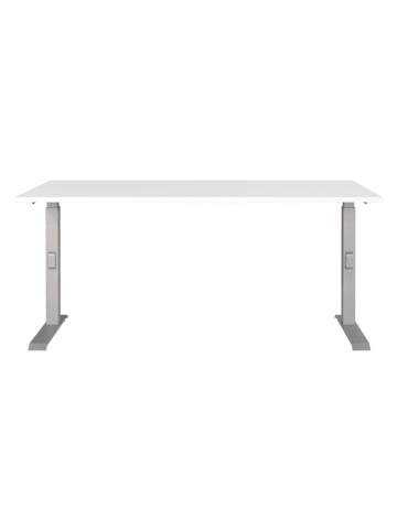 Germania Bureau "Mailand" wit/zilverkleurig - (B)160 x (H)91 x (D)80 cm