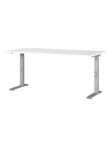 Germania Schreibtisch ''Mailand'' in Weiß/ Silber - (B)160 x (H)91 x (T)80 cm