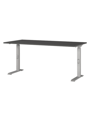 Germania Bureau "Mailand" donkergrijs/zilverkleurig - (B)160 x (H)91 x (D)80 cm