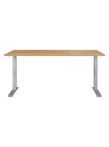 Germania Bureau "Mailand" lichtbruin/zilverkleurig - (B)160 x (H)91 x (D)80 cm