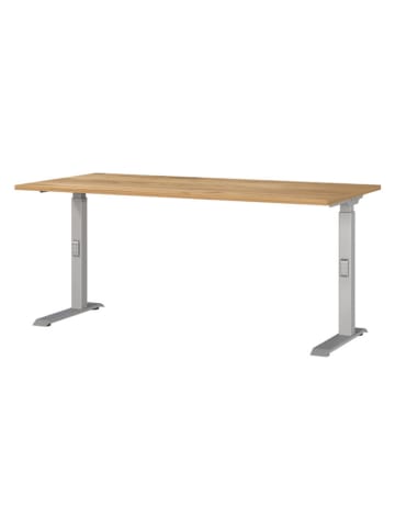 Germania Bureau "Mailand" lichtbruin/zilverkleurig - (B)160 x (H)91 x (D)80 cm