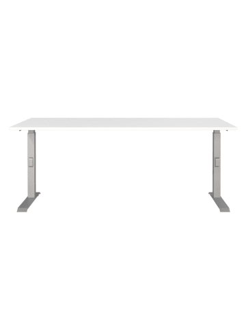 Germania Schreibtisch ''Mailand'' in Weiß/ Silber - (B)180 x (H)91 x (T)80 cm