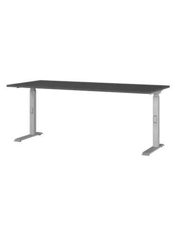 Germania Schreibtisch ''Mailand'' in Dunkelgrau/ Silber - (B)180 x (H)91 x (T)80 cm