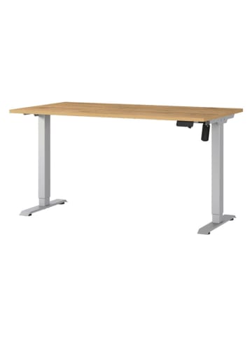 Germania Elektrisch bureau "Profi" lichtbruin/zilverkleurig - (B)140 x (H)120 x (D)80 cm