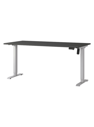 Germania Elektrisch bureau "Pro." donkergrijs/zilverkleurig - (B)160 x (H)120 x (D)80 cm