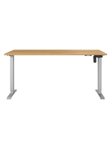 Germania Elektr. Schreibtisch ''Profi'' in Hellbraun/ Silber - (B)160 x (H)120 x (T)80 cm