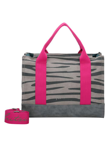 Fritzi aus Preußen Shopper bag w kolorze szaro-różowym - 40 x 29,5 x 14 cm