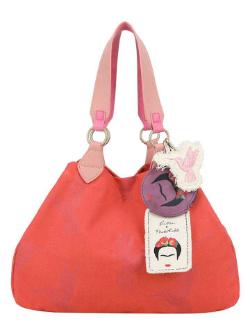 Fritzi aus Preußen Shopper "Frida Kahlo" in Koralle/ Rosa - (B)42 x (H)29 x (T)15 cm