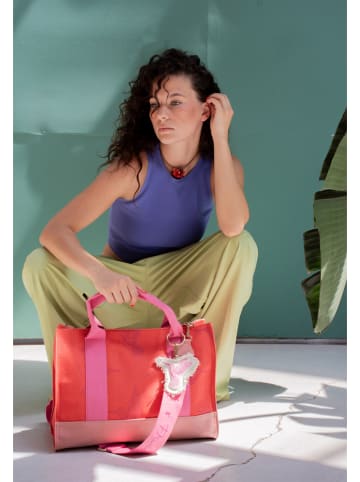 Fritzi aus Preußen Schultertasche "Frida Kahlo" in Koralle/ Rosa - (B)40 x (H)29,5 x (T)14 cm