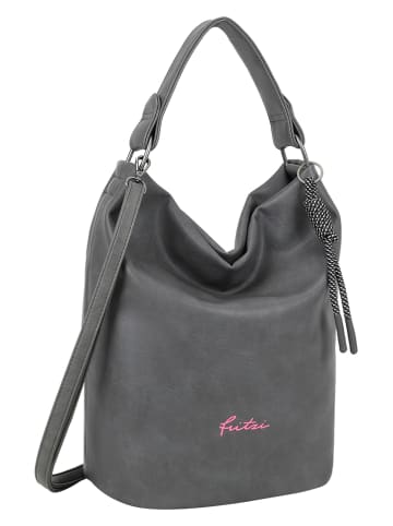 Fritzi aus Preußen Schultertasche "Hobo Lou" in Dunkelgrau - (B)27 x (H)37 x (T)17 cm