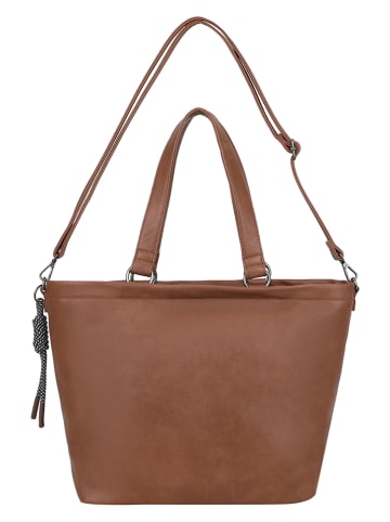 Fritzi aus Preußen Shopper bag "Lou" w kolorze jasnobrązowym - 33 x 32 x 16,5 cm