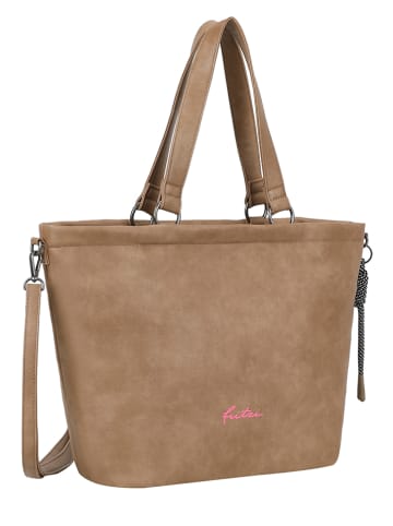 Fritzi aus Preußen Shopper "Lou" in Taupe - (B)33 x (H)32 x (T)16,5 cm