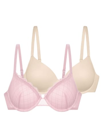 Dorina 2er-Set: Bügel-BHs in Beige/ Rosa