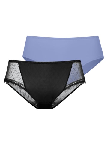 Dorina 2er-Set: Pantys in Hellblau/ Schwarz