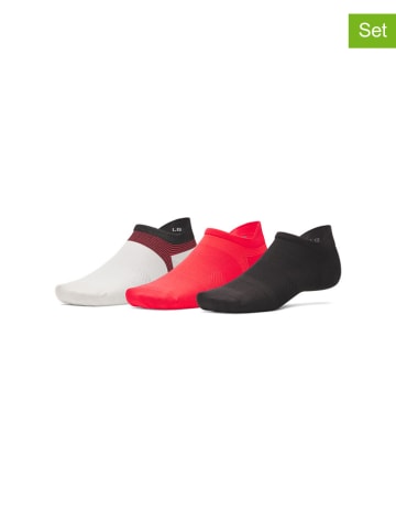 Under Armour 3er-Set: Funktionssocken in Schwarz/ Rot/ Weiß
