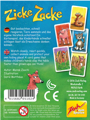Noris Kartenspiel "Zicke Zacke" - ab 4 Jahren