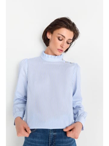 Rich & Royal Bluse in Hellblau/ Weiß