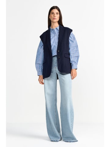 Rich & Royal Bluse in Blau/ Weiß