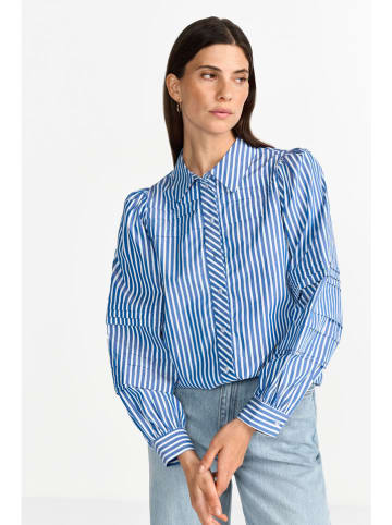 Rich & Royal Bluse in Blau/ Weiß
