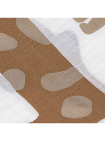 Lässig 3er-Set Mulltücher in Weiß/ Hellbraun - (L)80 x (B)80 cm - (L)80 x (B)80 cm