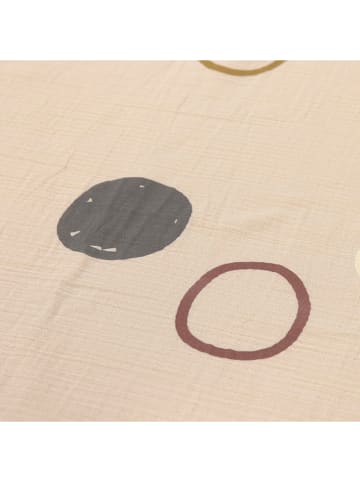 Lässig Musselin-Decke "Circles" in Beige - (L)100 x (B)75 cm