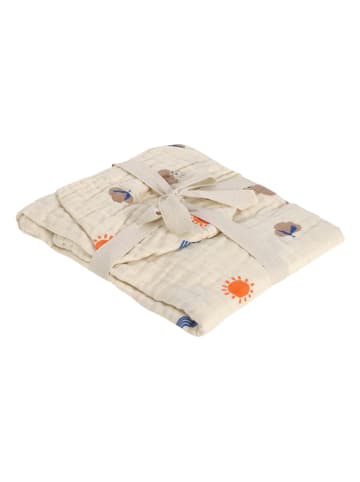 Lässig Musselin-Badeponcho in Creme